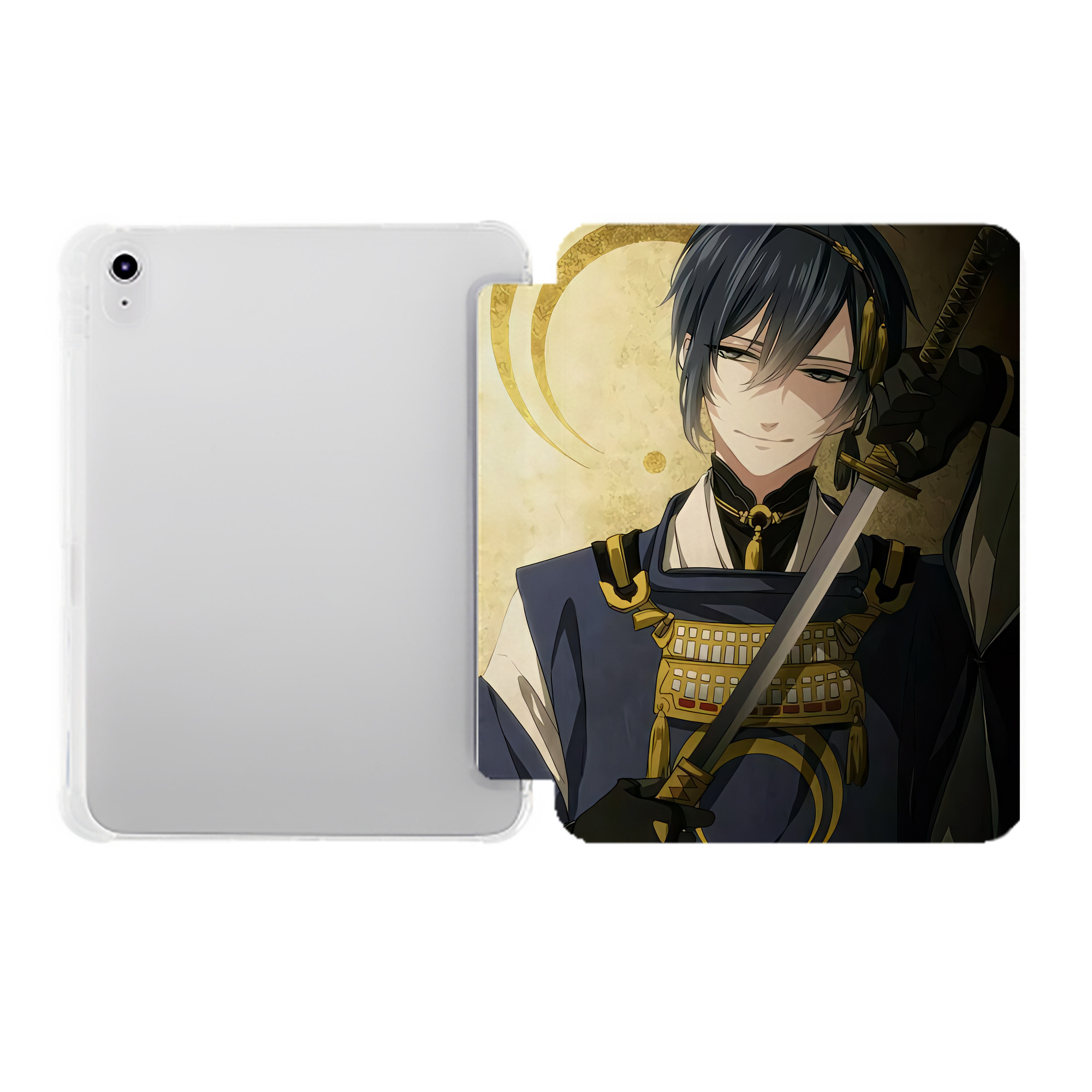 （画像用） 刀剣乱舞 Touken Ranbu IPad ケース ペン収納付き 三つ折りスタンド PUレザー×シリコン 対応機種9.5/10.5/10.9インチ